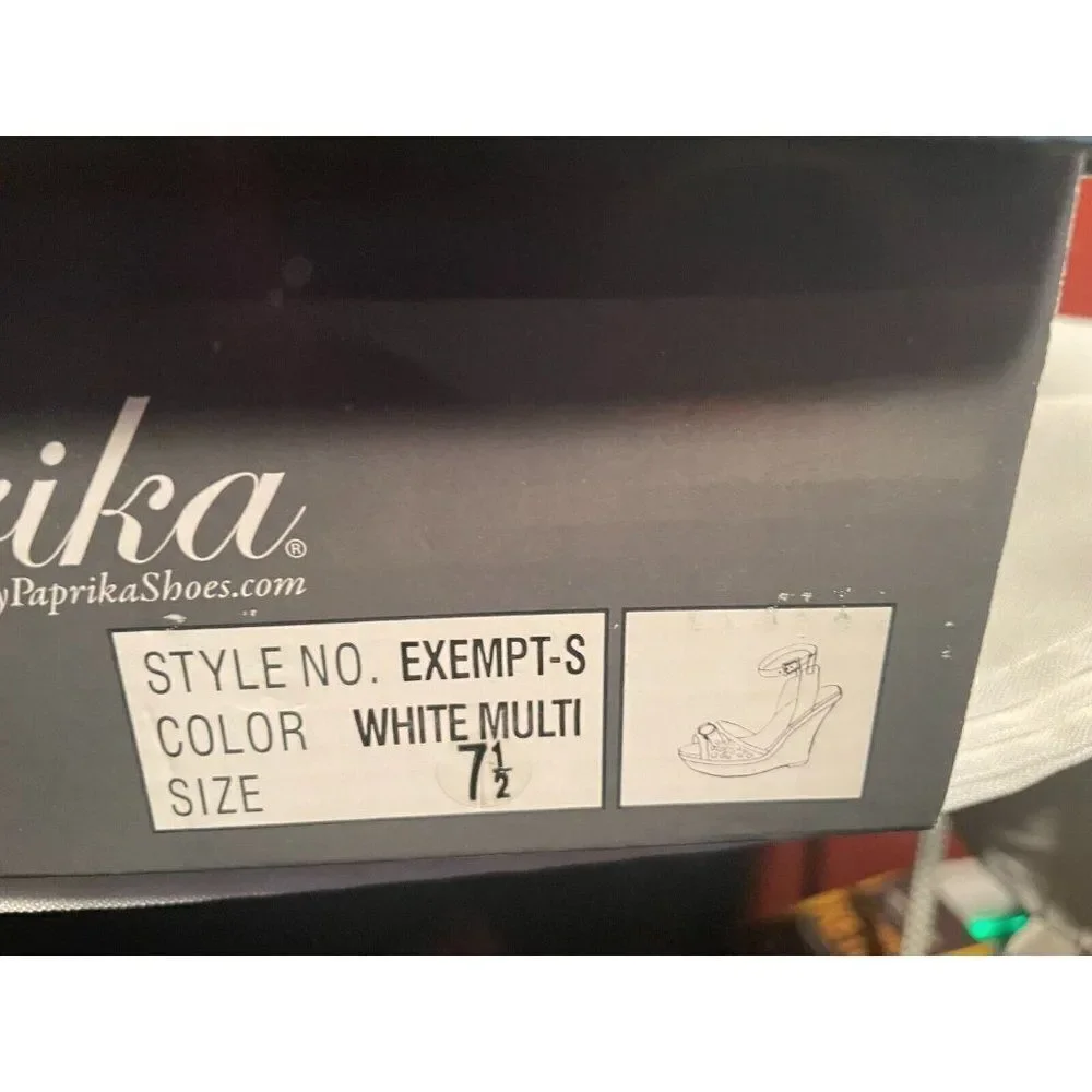 NEW Paprika Exempt-S Wedges Espadrilles 7.5" - Picture 13 of 13